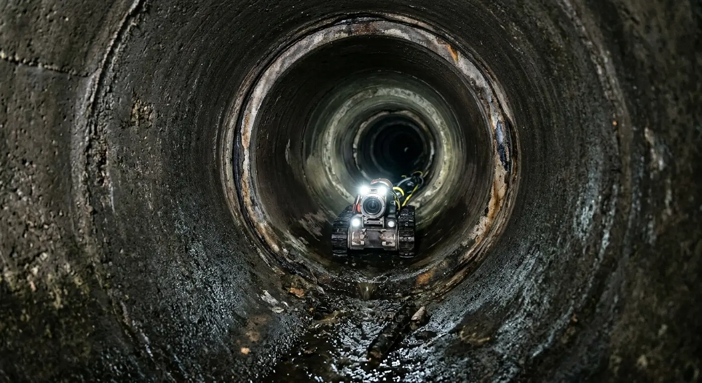 Robotic sewer camera inspecting pipe interior for Sewer Line Repair in Moberly